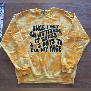 Gildan Yellow Graphic Crewneck Sweater
